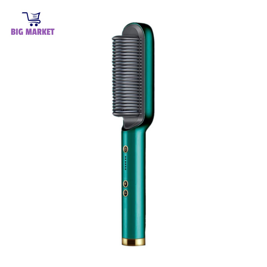 Hair Straightener Brush Curling Comb 2 In 1 Hair Hot Comb Anti-Scald Hair Straightener Brush For Girls Electric Heated Hair Styler Tool