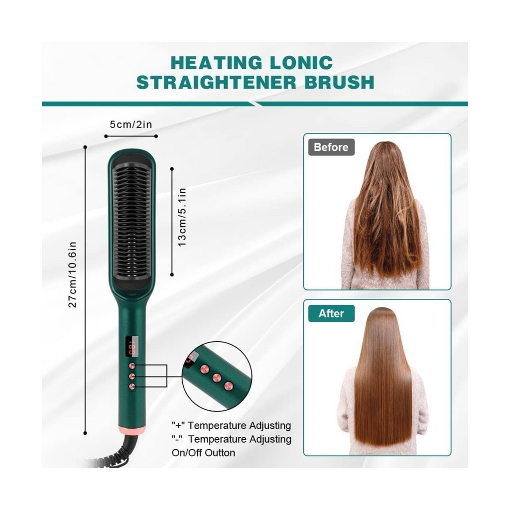 Hair Straightener Brush Curling Comb 2 In 1 Hair Hot Comb Anti-Scald Hair Straightener Brush For Girls Electric Heated Hair Styler Tool