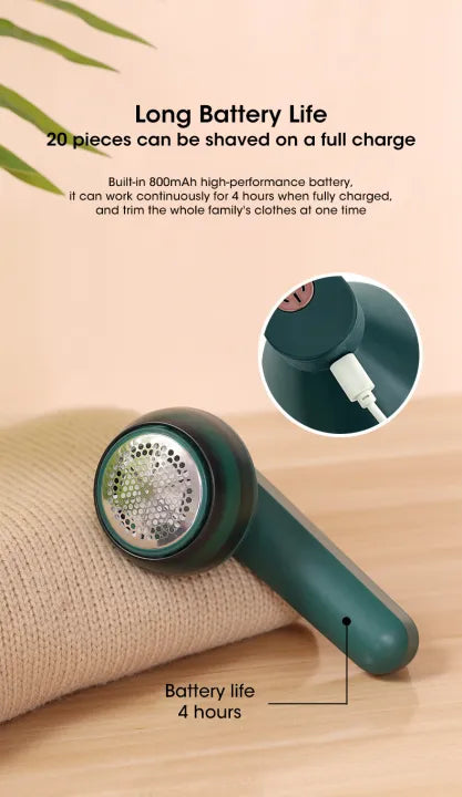 Electric Lint Remover for Clothes - Portable & Rechargeable Fuzz Trimmer with Charging Cable