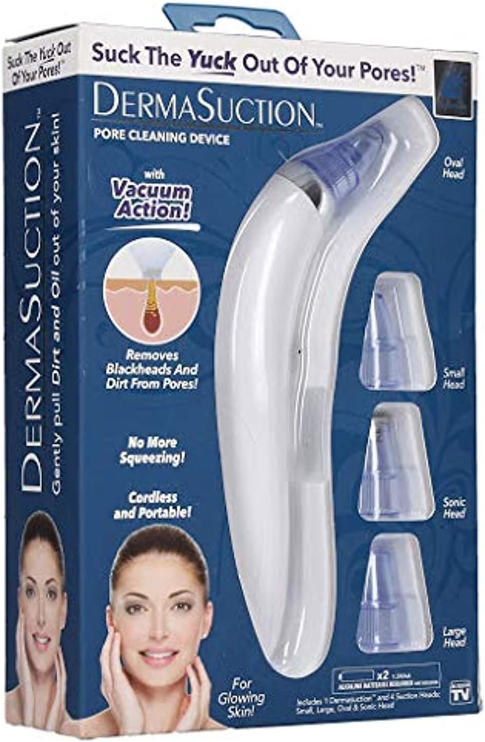 Derma Suction Facial Pore Cleanser - Deep Cleaning Pore Vacuum for Blackhead & Oil Removal