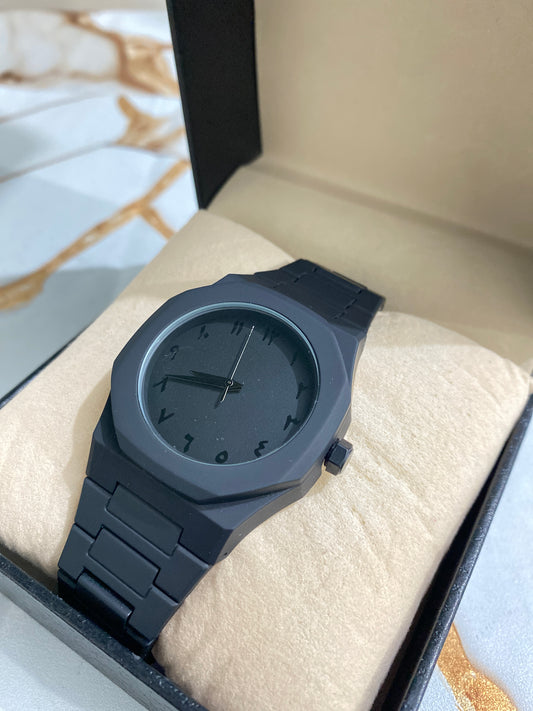 Aura – Black Dial Men's Watch with Fiber Strap