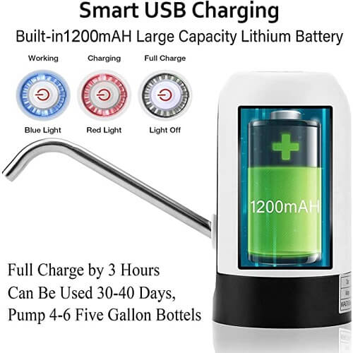 AUTOMATIC WATER DISPENSER PUMP USB RECHARGEABLE