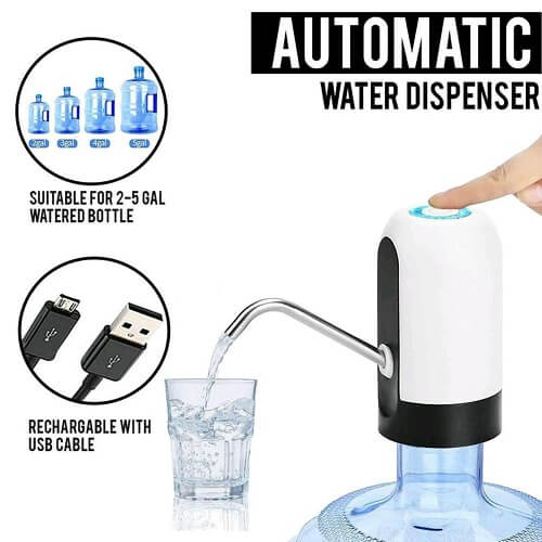 AUTOMATIC WATER DISPENSER PUMP USB RECHARGEABLE