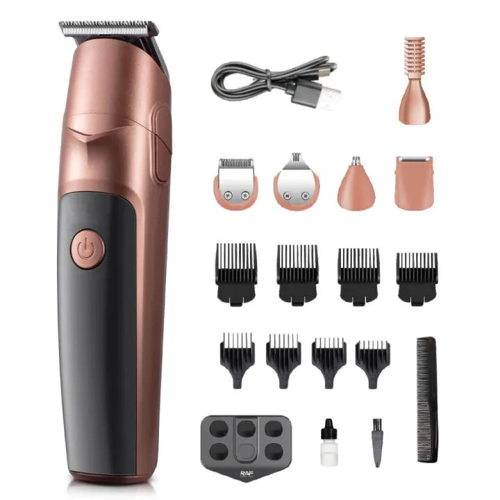 High Quality GP 8188 Hair Trimmer - Multifunction Rechargeable Full Grooming Kit with Nose & Ear Trimmer