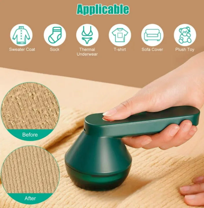 Electric Lint Remover for Clothes - Portable & Rechargeable Fuzz Trimmer with Charging Cable